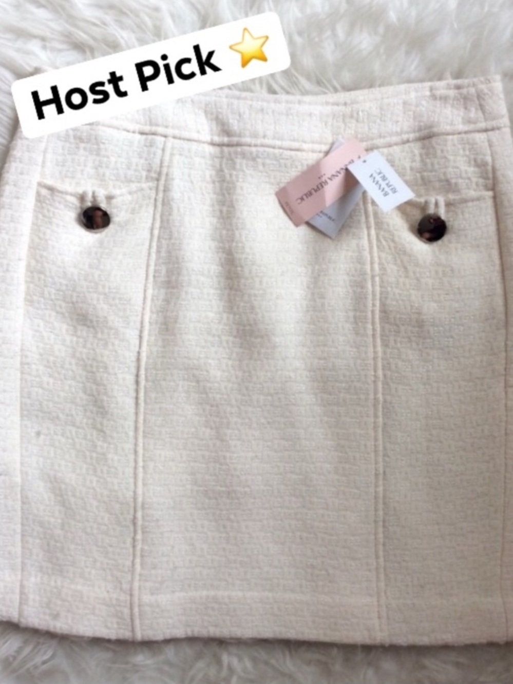 NWT BR Petite Ivory Wool Blend Skirt